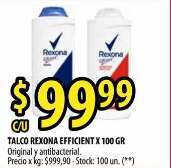 Punto Mayorista Talco rexona efficient x 100 gr oferta