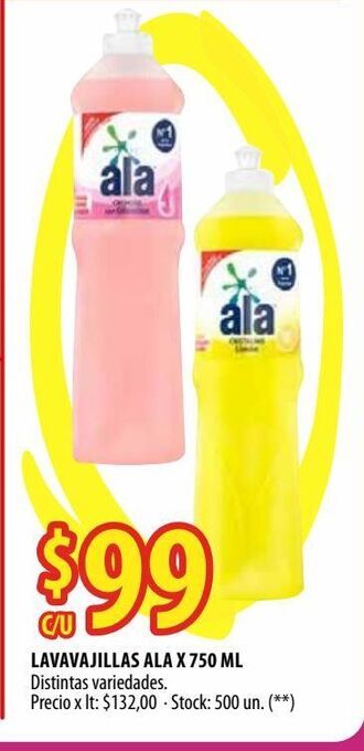 Punto Mayorista Lavavajillas ala x 750 ml oferta