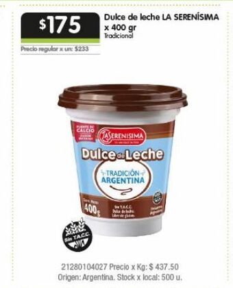 Jumbo Dulce de leche la serenísima oferta