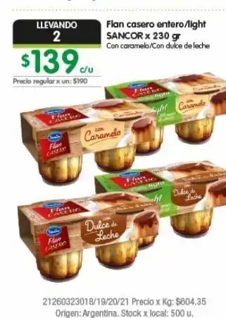 Jumbo Flan casero entero light oferta