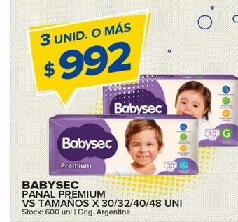 Carrefour Maxi Pañales babysec oferta