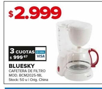 Carrefour Maxi Cafetera de filtro bluesky oferta