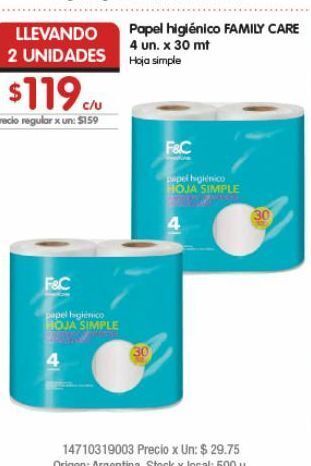 Disco Papel higiénico family care oferta