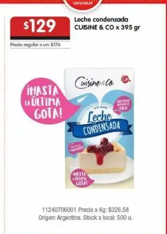 Disco Leche condensada cuisine & co 395g oferta