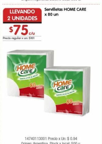 Disco Servilletas home care oferta