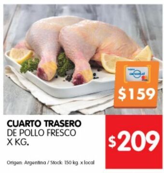 Disco Cuarto trasero de pollo fresco kg oferta