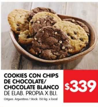 Disco Cookies con chip de chocolate / blanco x un oferta