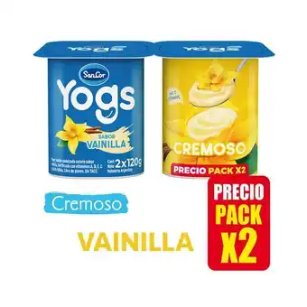 Carrefour Yogur cremoso entero sancor yogs vainilla 120 g. x 2 uni oferta