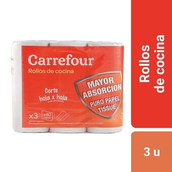 Carrefour Rollo de cocina carrefour 3 x 40 paños oferta