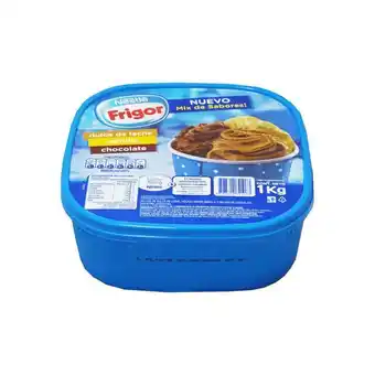 Carrefour Helado frigor dulce de leche vainilla chocolate balde 1 kg. oferta