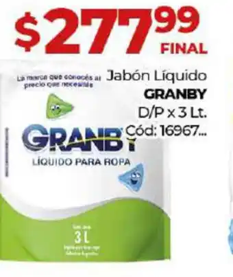 Diarco Jabón Líquido GRANBY D/P x 3 lt oferta