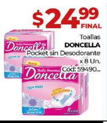 Diarco Doncella Toallas Pocket sin Desodorante x 8 un oferta