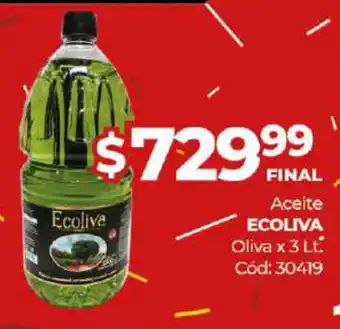 Diarco Ecoliva Aceite oliva x 3 lt oferta