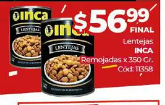 Diarco Inca lentejas remojadas x 350 gr oferta