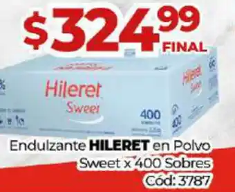 Diarco Hileret Endulzante en Polvo Sweet x 400 Sobres oferta
