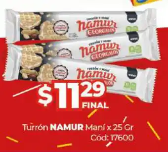 Diarco Namur Turrón Maní x 25 gr oferta