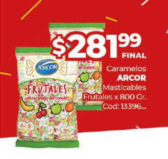 Diarco Arcor Caramelos Masticables Frutales x 800 gr oferta