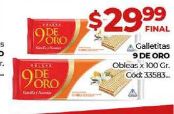 Diarco 9 de oro Galletitas Obleas x 100 gr oferta