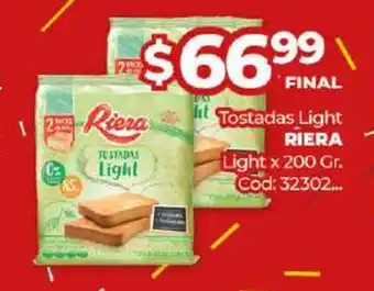 Diarco Riera Tostadas Light Light x 200 gr oferta