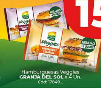 Diarco Granja del sol Hamburguesas Veggies x 4 un oferta