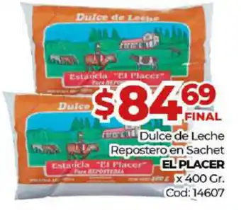Diarco El Placer Dulce de Leche Repostero en Sachet x 400 gr oferta