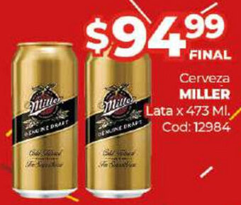 Diarco Miller Cerveza lata x 473 ml oferta