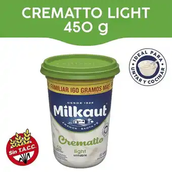 Coto Queso crema light crematto light milkaut pot 450 grm oferta