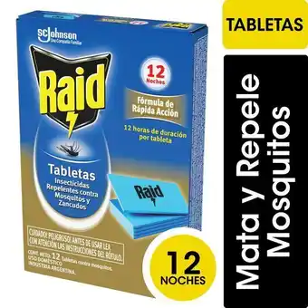 Coto Insecticida raid contra mosquitos tabletas repuesto 12un oferta