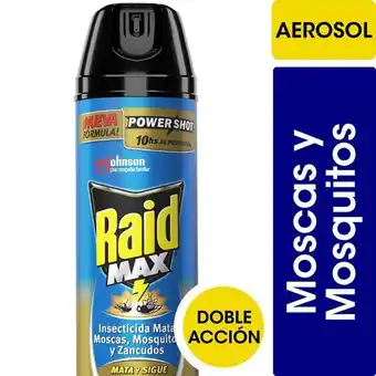 Coto Insecticida raid mata moscas y mosquitos max en aerosol 360cc oferta