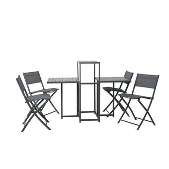 Coto Set mesa sillas aluminio home studio negro oferta