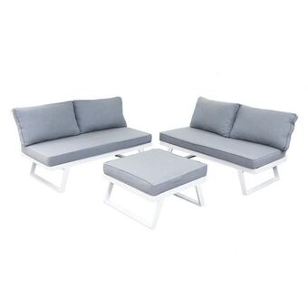 Coto Set mesa sillones aluminio home studio gris blanco oferta