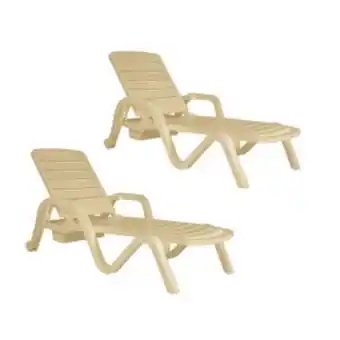 Megatone Set de 2 reposeras venice beige garden life oferta