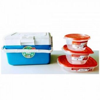 Tio Musa Combo escolar lunchera garden life azul 3 tuppers rubbermaid oferta