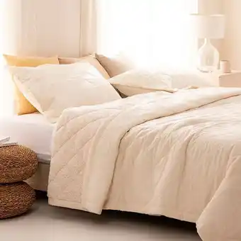 Arredo Cubrecama queen size suave corderito rombo oferta