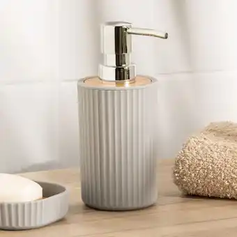 Dosificador de jabón rayas con bamboo