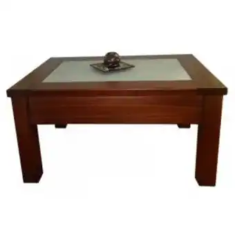 Mesa ratona dadone montecatini con vidrio central 80cm wengue