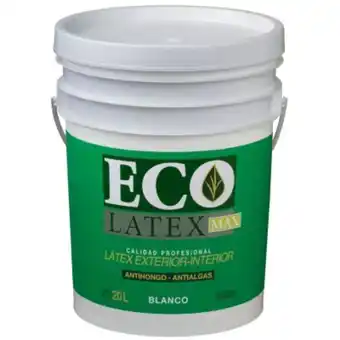 Pinturerías Rex Latex interior exterior ecolatex blanco mate 20 lts tersuave oferta