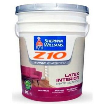 Pinturerías Rex Latex interior z10 mate blanco 20 lts sherwin williams oferta