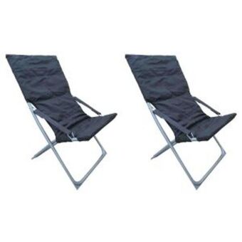 Pinturerías Rex Pack x 2 sillas reposera plegable acolchada relax metal negro oferta