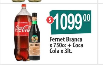 Autoservicio Capo Fernet Branca x 750cc + Coca Cola x 3lt oferta