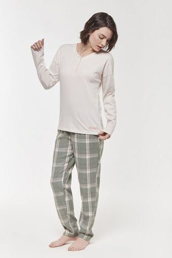 Promesse Pijama remera manga larga con cartera y pantalón recto - beautiful oferta