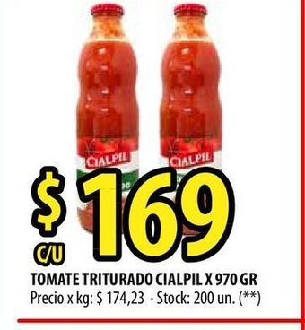 Punto Mayorista Tomate triturado cialpil x 970 gr oferta