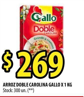 Punto Mayorista Arroz doble carolina gallo x 1 kg oferta