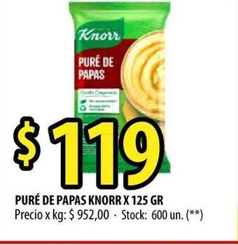 Punto Mayorista Puré de papas knorr x 125 gr oferta