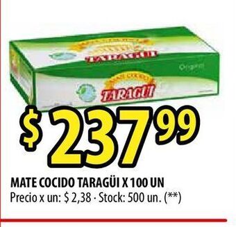 Punto Mayorista Mate cocido taragüi x 100 un oferta