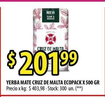 Punto Mayorista Yerba mate cruz de malta ecopack x 500 gr oferta