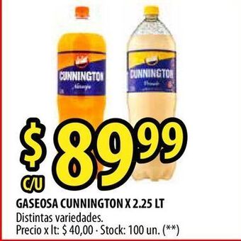 Gaseosa cunnington x 2.25 lt