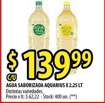Punto Mayorista Agua saborizada aquarius x 2.25 lt oferta