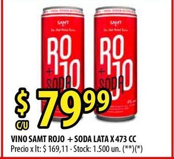 Punto Mayorista Vino samt rojo + soda lata x 473 cc oferta