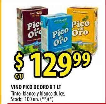 Punto Mayorista Vino pico de oro x 1 lt oferta